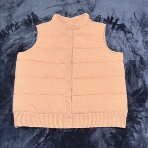 Charter Club Peach Cashmere Quilted Knit Zip-Up Vest